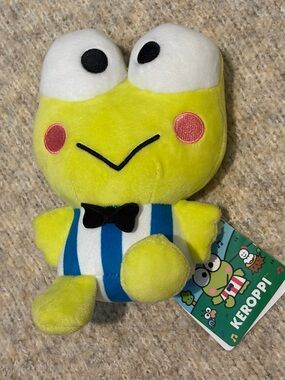 Sanrio Keroppi Plush 7” Frog Stuffed Animal NWT Kawaii Cute Collectible